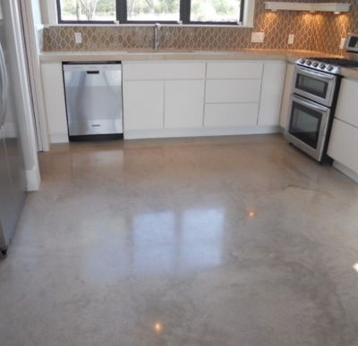 Polished interior concrete floor.